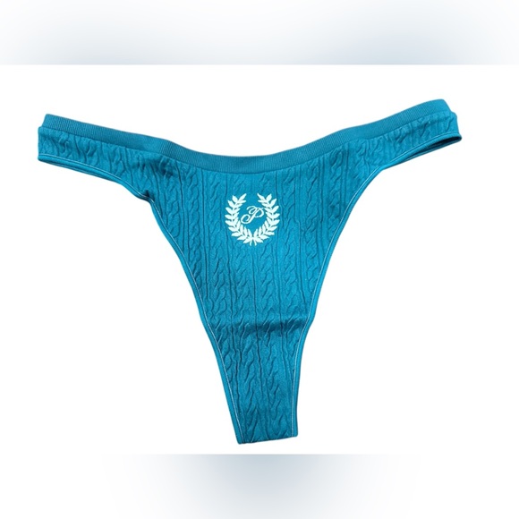 3/25$ NWT PINK Victoria’s Secret Blue Cable Knit Seamless High Leg Thong –Size M - Picture 1 of 4